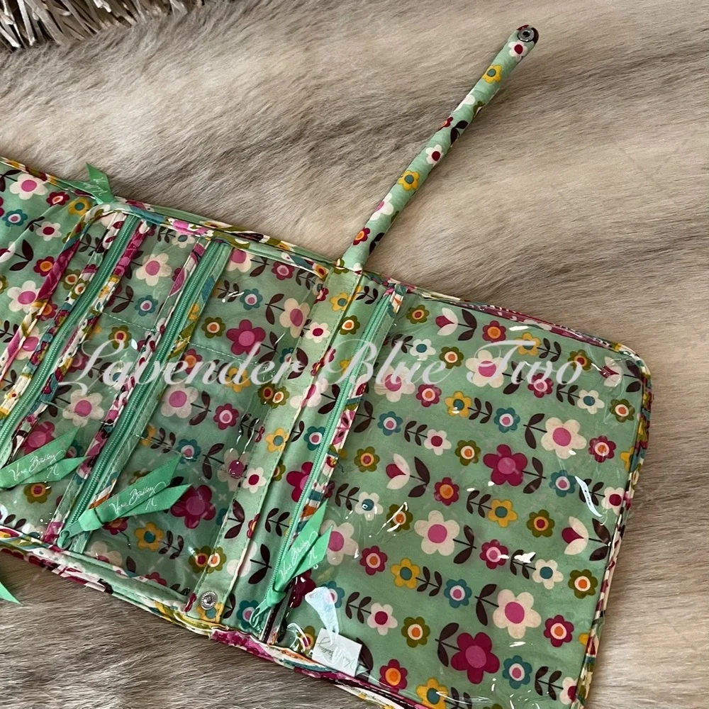 VERA BRADLEY Tutti Frutti 2013 Jewelry Case Folio Book Green Pink Y2K Floral